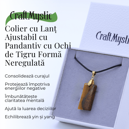 Colier cu Ochi de Tigru forma neregulata pentru Protectie si Energie Pozitiva [2]