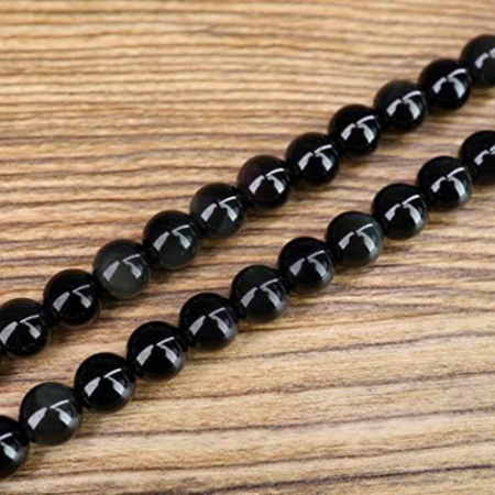 Bratara-Colier 108 Mala din Obsidian si Ochi de Tigru cu Mana Fatimei sau Hamsa [5]