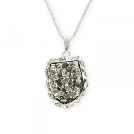 Colier Elegant cu Piatra Naturala de Pirita - Protector al Bunastarii si Prosperitatii Colier Elegant cu Piatra Naturala de Pirita - Protector al Bunastarii si Prosperitatii