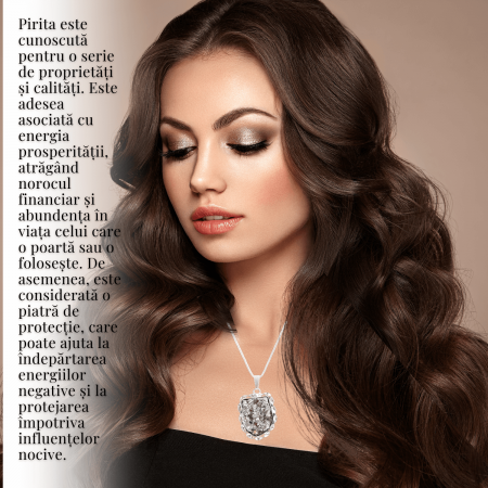Colier Elegant cu Piatra Naturala de Pirita - Protector al Bunastarii si Prosperitatii [2]