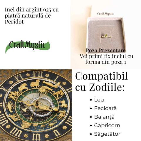 Inel argint 925 cu Peridot natural dreptunghiular/patrat – Energie si Prosperitate [3]