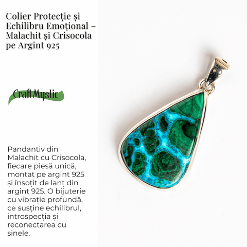 Colier Malachit si Crisocola – Protectie si Echilibru pe Argint 925 [4]