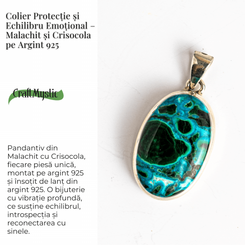 Colier Malachit si Crisocola – Protectie si Echilibru pe Argint 925 [2]
