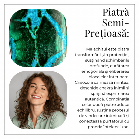 Colier Malachit si Crisocola – Protectie si Echilibru pe Argint 925 [5]