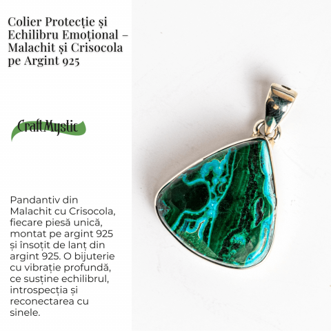 Colier Malachit si Crisocola – Protectie si Echilibru pe Argint 925 [4]