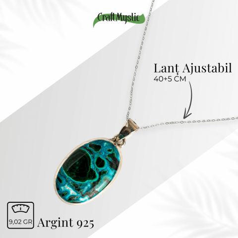 Colier Malachit si Crisocola – Protectie si Echilibru pe Argint 925 [3]