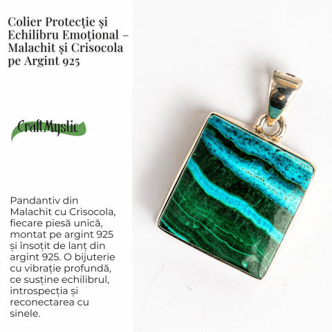 Colier Malachit si Crisocola – Protectie si Echilibru pe Argint 925 [4]