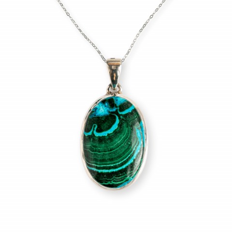 Colier Malachit si Crisocola – Protectie si Echilibru pe Argint 925 [0]