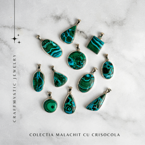 Colier Malachit si Crisocola – Protectie si Echilibru pe Argint 925 [6]