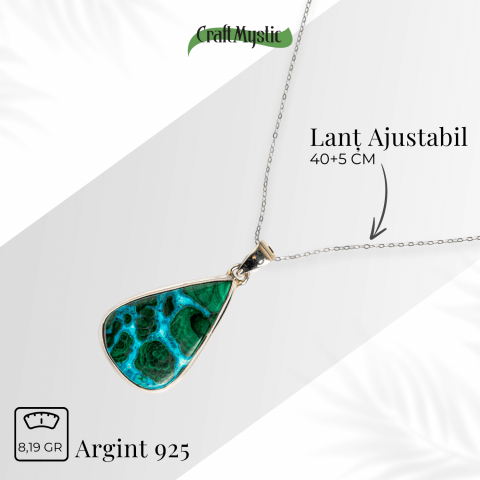 Colier Malachit si Crisocola – Protectie si Echilibru pe Argint 925 [3]