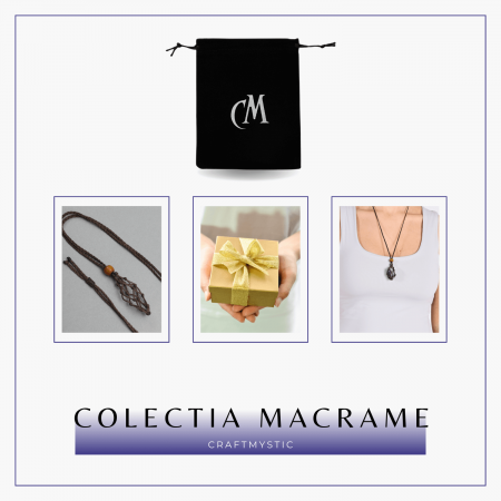 Colier Reglabil Maro Model Macrame din bumbac - Pentru Piatra ta Favorita [7]