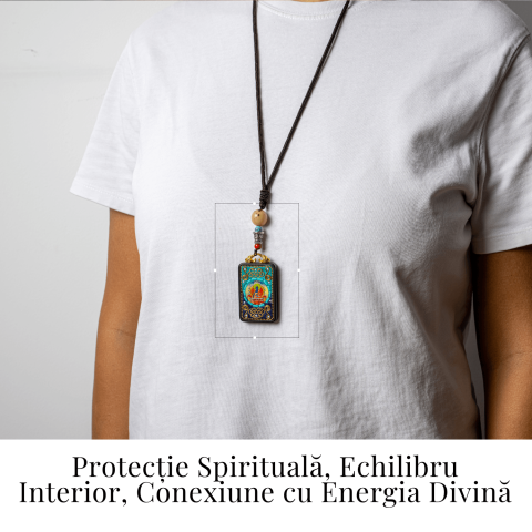 Colier Thangka Nepalez din Lemn de Abanos cu Buddha Shakyamuni – Protectie Spirituala si Claritate Interioara [1]
