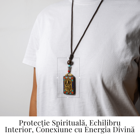 Colier Thangka Nepalez din Lemn de Abanos cu Simbol Ganesha – Protectie Spirituala si Abundenta Interioara [1]