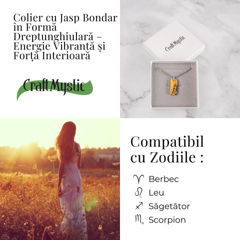 Colier Titanium cu Jasp Bondar Dreptunghiular – Energie Vibranta si Forta Interioara [3]