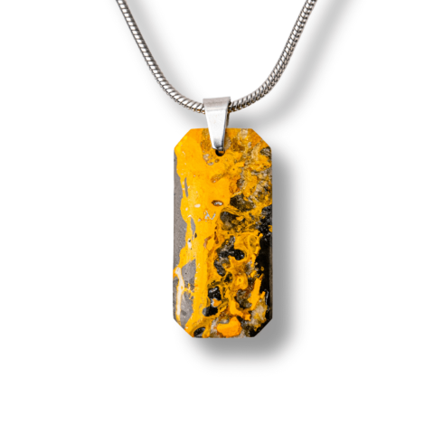 Sagetator - Colier Titanium cu Jasp Bondar Dreptunghiular – Energie Vibranta si Forta Interioara