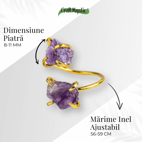 Talismanul Echilibrului – Inel Auriu cu Ametist pentru Calmul Mintii [3]