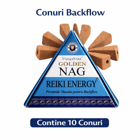 Conuri Parfumate Backflow Golden Nag Reiki Energy – Piramida Sacra pentru Vindecare si Echilibru Energetic [2]