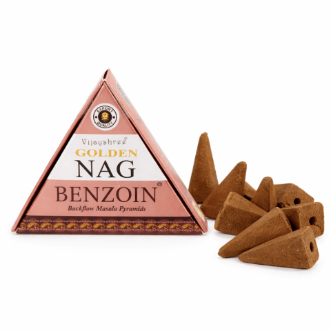 Instrumente și Accesorii Spirituale - Conuri Parfumate Backflow Golden Nag Benzoin – Piramida Sacra pentru Protectie si Purificare Energetica