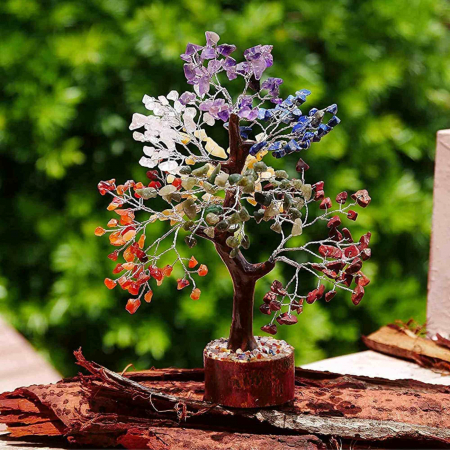 Copac arborele vietii premium - Arbore din cristale pentru energie pozitiva, realizat manual cu sapte pietre chakre, cristale si pietre vindecatoare [5]