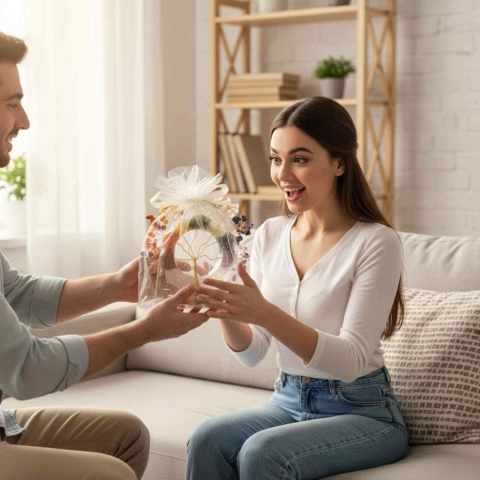 Copacel Orgonic Floare cu 7 Pietre Naturale – Echilibru Chakre 15x15 cm [2]