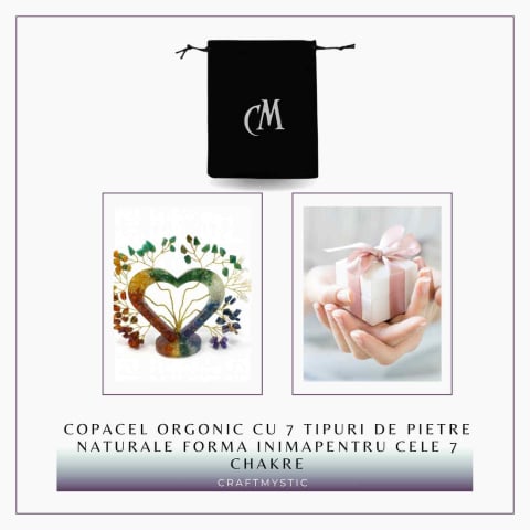 Copacel Orgon cu 7 Pietre Naturale – Forma Inima pentru Echilibrarea Chakrelor [2]