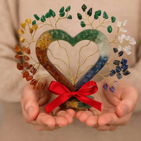 Copacel Orgon cu 7 Pietre Naturale – Forma Inima pentru Echilibrarea Chakrelor [7]