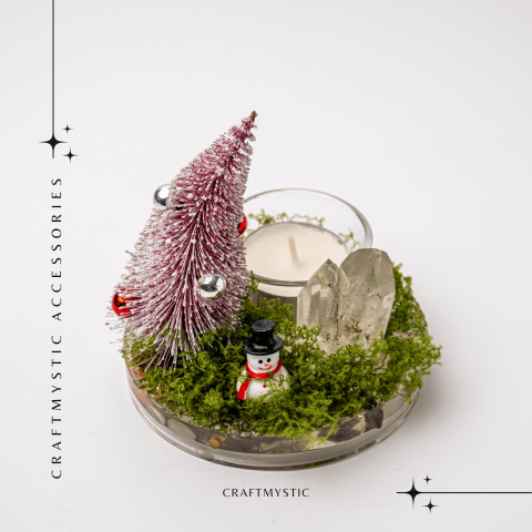 Suport Lumanare cu Cuart Transparent – Claritate, Lumină si Energie Festiva [6]