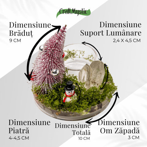 Suport Lumanare cu Cuart Transparent – Claritate, Lumină si Energie Festiva [3]