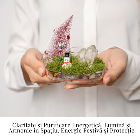 Suport Lumanare cu Cuart Transparent – Claritate, Lumină si Energie Festiva [1]