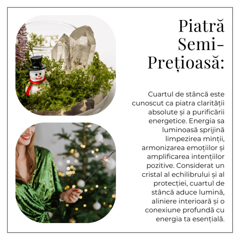 Suport Lumanare cu Cuart Transparent – Claritate, Lumină si Energie Festiva [5]