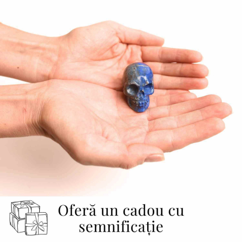 Craniu Sculptat Manual din Lapis Lazuli - Claritate si Protectie [5]
