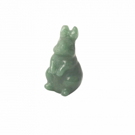 Figurina 4 cm cu forma de iepure sculptata manual din aventurina verde naturala - Cristale si pietre vindecatoare semipretioase cu animale [0]