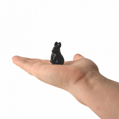 Figurina 4 cm cu forma de iepure sculptata manual din aventurina verde naturala - Cristale si pietre vindecatoare semipretioase cu animale [2]