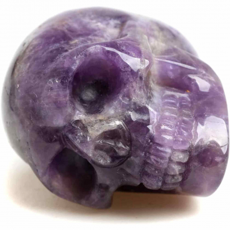 Craniu 5 cm sculptat manual din cristal de Ametist piatra semipretioasa vindecatoare Figurina artistica pentru decor de Halloween, decoratiune pentru biroul de acasa [7]
