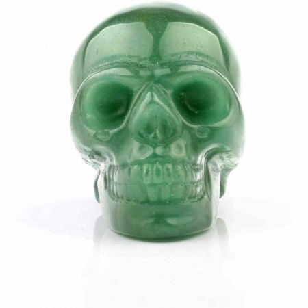 Craniu 5 cm sculptat manual din cristal de Aventurin piatra semipretioasa vindecatoare Figurina artistica pentru decor de Halloween, decoratiune pentru biroul de acasa [3]