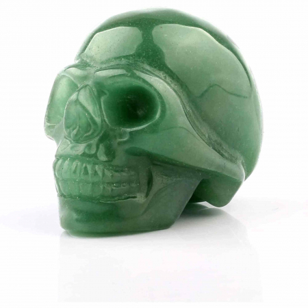Craniu 5 cm sculptat manual din cristal de Aventurin piatra semipretioasa vindecatoare Figurina artistica pentru decor de Halloween, decoratiune pentru biroul de acasa [5]