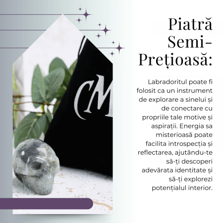 Figurina Craniu din Labradorit Natural, 5 cm - Sprijina Transformarea si Protectia Energetica [1]