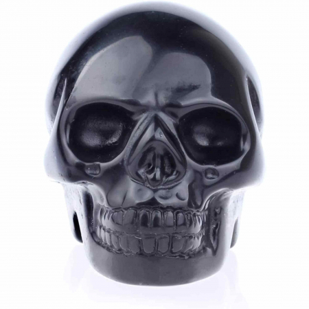 Craniu 5 cm sculptat manual din cristal de Obsidian piatra semipretioasa vindecatoare Figurina artistica pentru decor de Halloween, decoratiune pentru biroul de acasa [3]