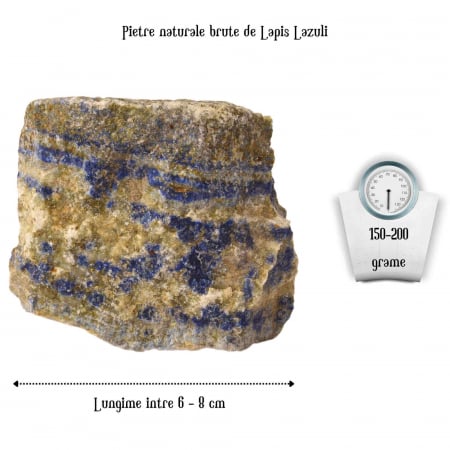 Cristal Natural Brut Lapis Lazuli - Piatra de Vindecare si Auto-Cunoastere, Dimensiuni 5-8 cm, Greutate 80-300 g [2]
