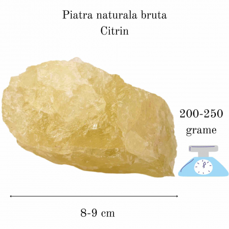 Cristal natural unicat Citrin pietre brute 8-9 cm  - Pietre semiprețioase pentru optimism, creativitate, motivatie [9]