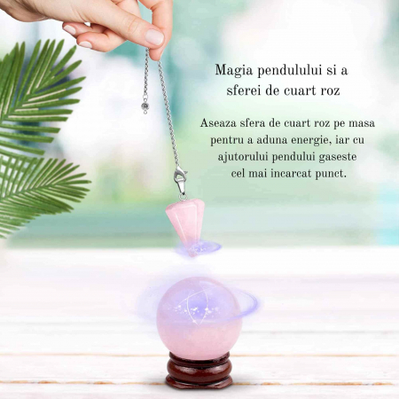 Set 28 piese cu cristale vindecatoare naturale - Contine 14 cristale naturale polisate si 7 pietre brute, sfera, pendul, selenit, bratara, colier, cristal stanca, pietre sparte [4]