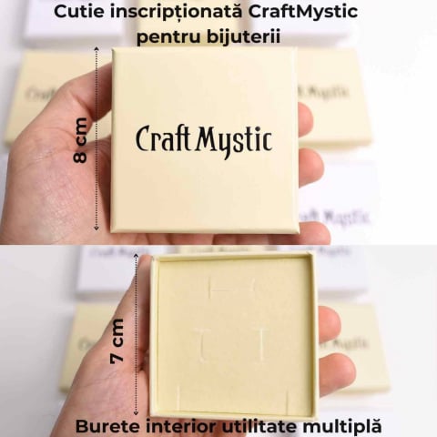 Grile pentru Cristale - Cutie bijuterii inscriptionata CraftMystic - Protectie si Eleganta pentru Bijuterii