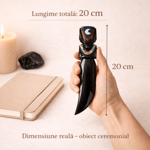 Cutit ceremonial din Obsidian natural – Editie limitata Mexic – 20 cm [1]