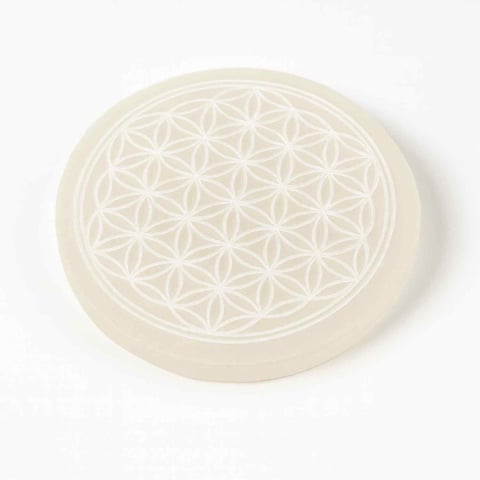 Cristale pentru zodii - Placa Selenit cu Floarea Vietii – Purificare, Armonie si Reincarcare Energetica