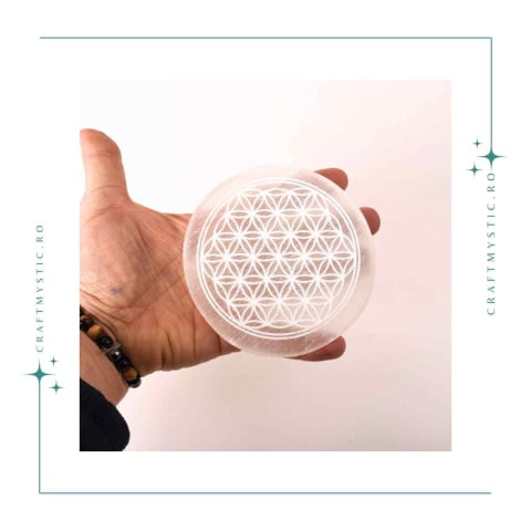 Placa Selenit cu Floarea Vietii – Purificare, Armonie si Reincarcare Energetica [1]