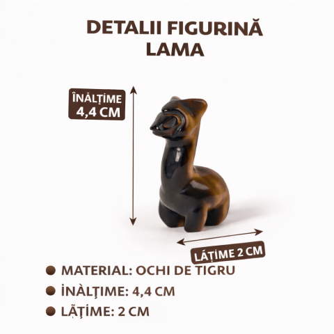 Figurina Lama din Ochi de Tigru – Simbol al Rabdarii si Protectiei Interioare [3]