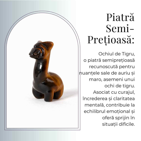Figurina Lama din Ochi de Tigru – Simbol al Rabdarii si Protectiei Interioare [5]
