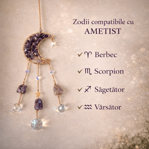Ornament decorativ cu ametist – semiluna pentru armonia spatiului [3]