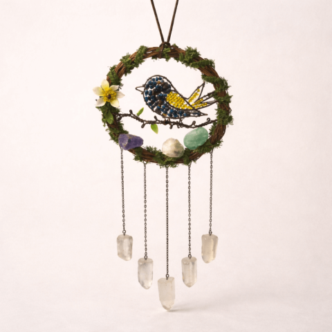 Dragoste si relatii - Dreamcatcher cu pietre naturale pentru echilibru, calm si intentie personala