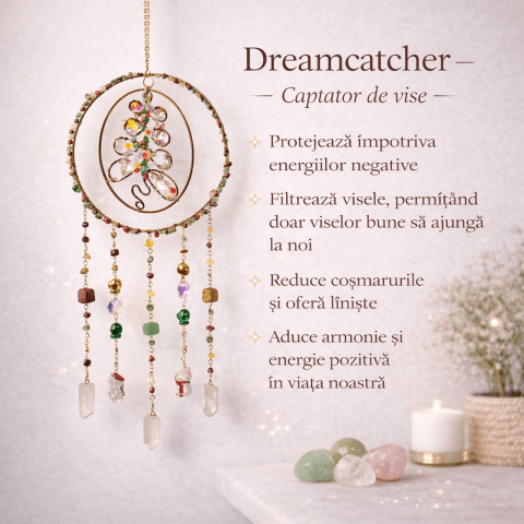 Dreamcatcher cu Pietre Naturale – Stabilitate, Echilibru si Claritate Interioara [3]
